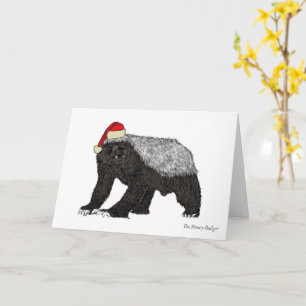 Lustiger Honigdachs Badass Weihnachtsmann Weihnach Karte