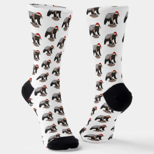 Lustiger Honigdachs Kobra Schlange Badass Weihnach Socken