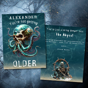 Lustiger Horror Kraken Schädel Für Ihn Geburtstag Karte