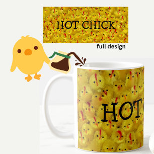Lustiger HOT CHICK Gelbe Baby-Küken-Tasse  Kaffeetasse
