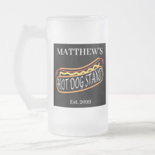 Lustiger Hot-Dog-Stand-Trinkglas Soda-Becher Gläse Mattglas Bierglas