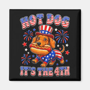 Lustiger Hotdog 4. Juli Dachshund Patriotisch USA Magnet
