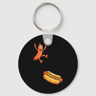 Lustiger Hotdog-Hochsprung-Meme  Schlüsselanhänger