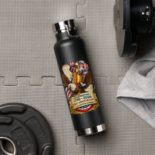 Lustiger Hotdog Reitender Adler 250. Jubiläum USA Trinkflasche
