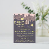 Lustiger Housewarming-Partyentwurf Ankündigungspostkarte (Stehend Vorderseite)