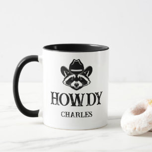 Lustiger Howdy-Waschbär-Cowboyhut mit individuelle Tasse