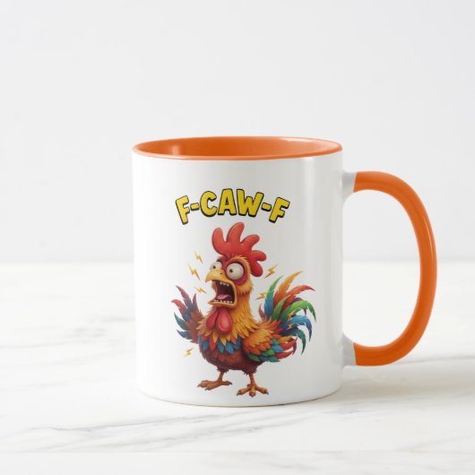 Lustiger Huhn F-Caw-F Hahn Meme Kaffee Tasse (Rechts)