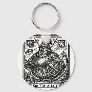 Lustiger Huhn mittelalterlicher Ritter Sir-fry-a-l Schlüsselanhänger