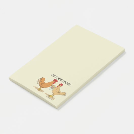 Lustiger Huhn-Osterei-Jagd-Cartoon Post-it Klebezettel (angewinkelt)