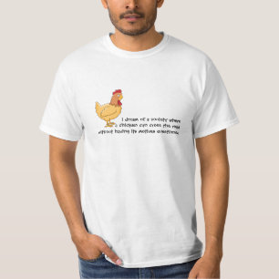 Lustiger Huhn-Überfahrt-Straßen-T - Shirt