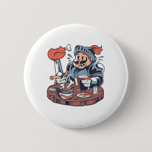 Lustiger Hühner-Essens-Wortwitz Button