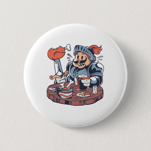 Lustiger Hühner-Essens-Wortwitz Button (Vorderseite)