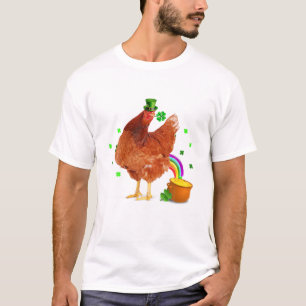 Lustiger Hühner-Leprechaun-Hut St T-Shirt