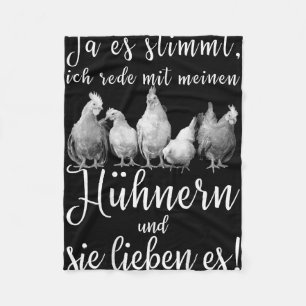 Lustiger Hühner-Spruch Ich Rede Mit Meinen Hühnern Fleecedecke