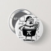 Lustiger Hühner-Topf-Rechner Mathematiklehrer Button (Vorne & Hinten)