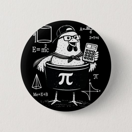 Lustiger Hühner-Topf-Rechner Mathematiklehrer  Button (Vorderseite)