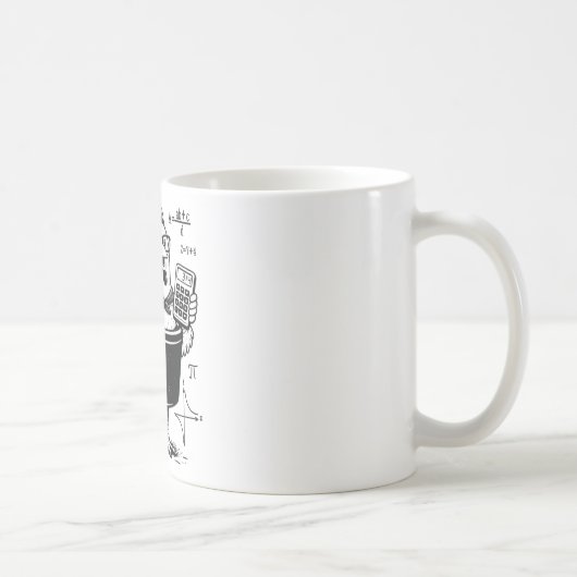 Lustiger Hühner-Topf-Rechner Mathematiklehrer Kaffeetasse (Rechts)