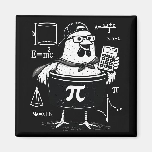 Lustiger Hühner-Topf-Rechner Mathematiklehrer  Magnet (Vorne)
