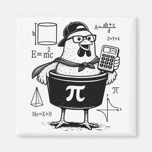 Lustiger Hühner-Topf-Rechner Mathematiklehrer Magnet (Vorne)