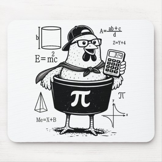 Lustiger Hühner-Topf-Rechner Mathematiklehrer Mousepad (Vorne)