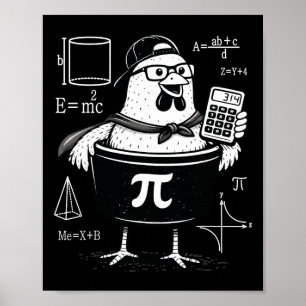 Lustiger Hühner-Topf-Rechner Mathematiklehrer  Poster