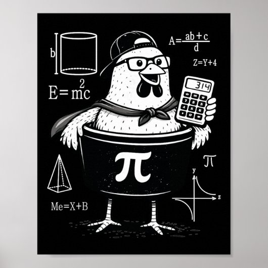 Lustiger Hühner-Topf-Rechner Mathematiklehrer Poster (Vorne)
