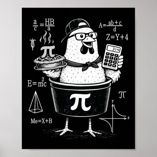 Lustiger Hühner-Topf-Rechner Mathematiklehrer  Poster (Vorne)