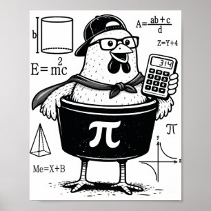 Lustiger Hühner-Topf-Rechner Mathematiklehrer  Poster