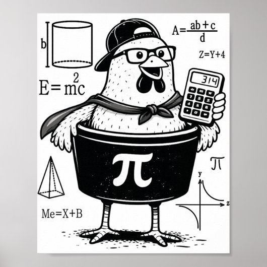 Lustiger Hühner-Topf-Rechner Mathematiklehrer Poster (Vorne)