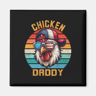 Lustiger Hühner-Vater Farmer Fourth Of July USA Un Magnet