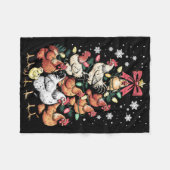Lustiger Hühner-Weihnachtsbaum-Geflügelfarm-Tier L Fleecedecke (Vorderseite (Horizontal))