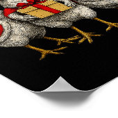 Lustiger Hühner-Weihnachtsmann-Christbaum-Platz Fr Poster (Ecke)