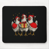Lustiger Hühner-Weihnachtsmann-Weihnachtsbaumfarm Mousepad (Vorne)