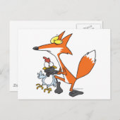 lustiger Hühnerfuchs Postkarte (Vorne/Hinten)