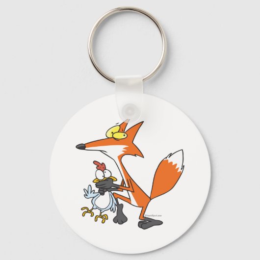 lustiger Hühnerfuchs Schlüsselanhänger (Vorderseite)