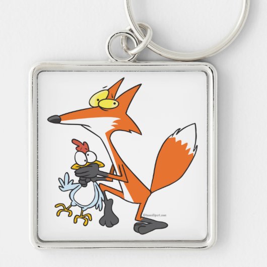lustiger Hühnerfuchs Schlüsselanhänger (Vorne)