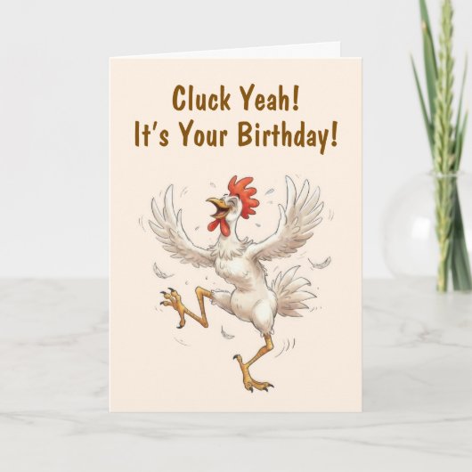 Lustiger Hühnergeburtstag Karte (Vorderseite)