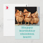 Lustiger Hühnerhintern Geburtstag Postkarte (Vorne/Hinten)