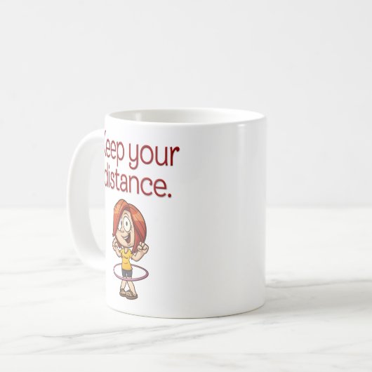 Lustiger Hula Band-Cartoon "behalten Ihren Kaffeetasse (Vorderseite Links)