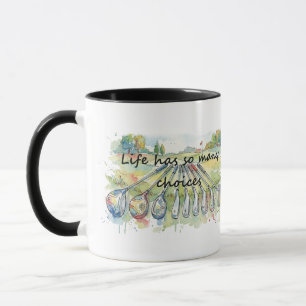Lustiger Humor Golf Golf-Zitat Lebensentscheidunge Tasse
