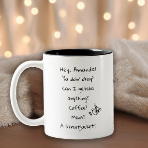 Lustiger Humor Kaffee Liebhaber Zitat Zweifarbige Tasse