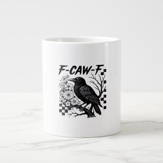 Lustiger Humor Krähe Gothic F-Caw-F Essential Jumbo-Tasse (Vorderseite)