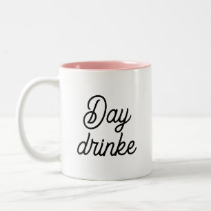 Lustiger Humor Trendige Typografie Tagestrinker Zweifarbige Tasse
