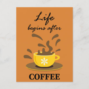 Lustiger Humorvoller Retro Kaffee Postkarte