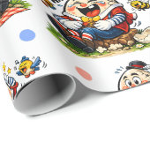 Lustiger Humpty Dumpty Cartoon Geschenkpapier (Rolleneckpunkt)
