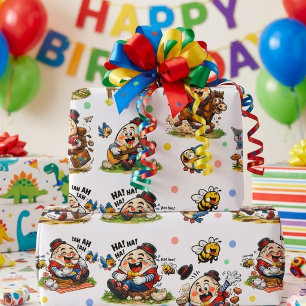Lustiger Humpty Dumpty Cartoon Geschenkpapier