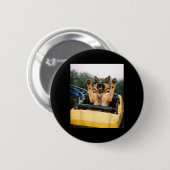 Lustiger Hund Achterbahn Meme Alberne Grafik Deuts Button (Vorne & Hinten)