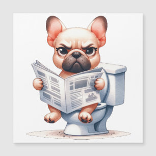 Lustiger Hund auf Toilette Magnetkarte