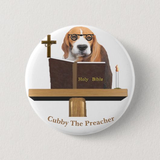 Lustiger Hund Christian Button (Vorderseite)