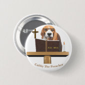 Lustiger Hund Christian Button (Vorne & Hinten)